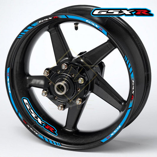 Suzuki GSX-R mėlyni ratlankių lipdukai 16 vnt.