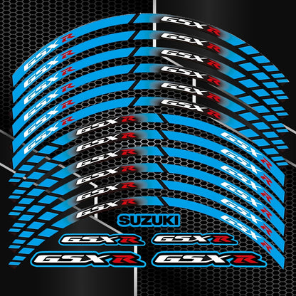 Suzuki GSX-R ratlankių lipdukų komplektas mėlynos spalvos