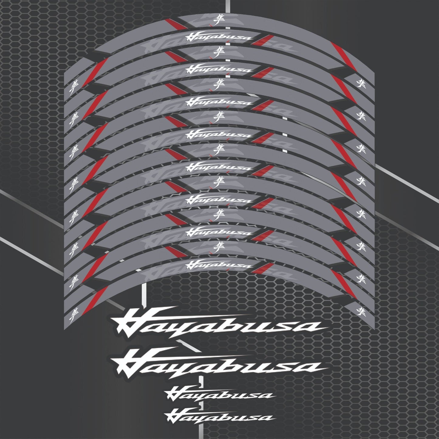 Suzuki Hayabusa universalių ratlankių lipduku komplektas