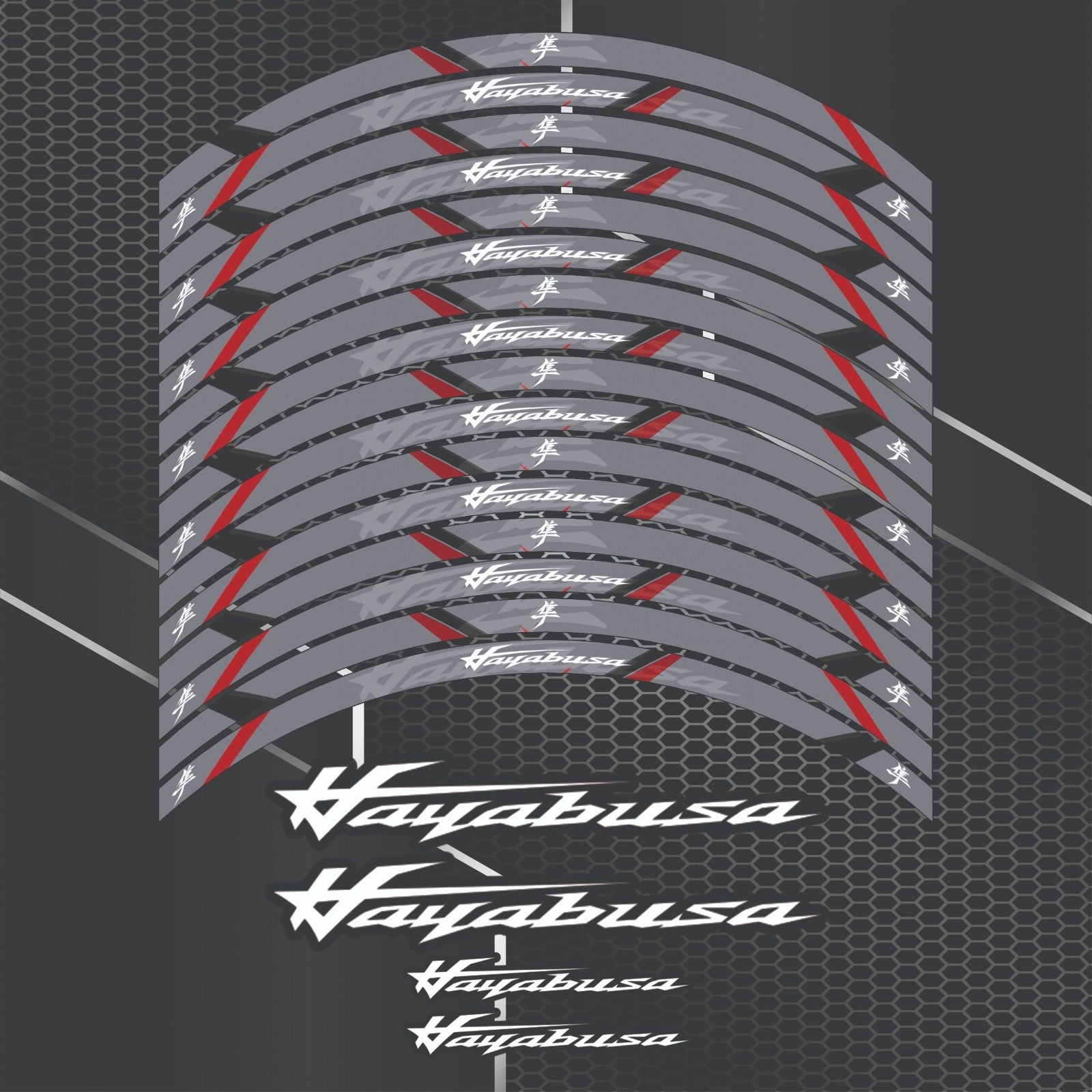 Suzuki Hayabusa universalių ratlankių lipduku komplektas