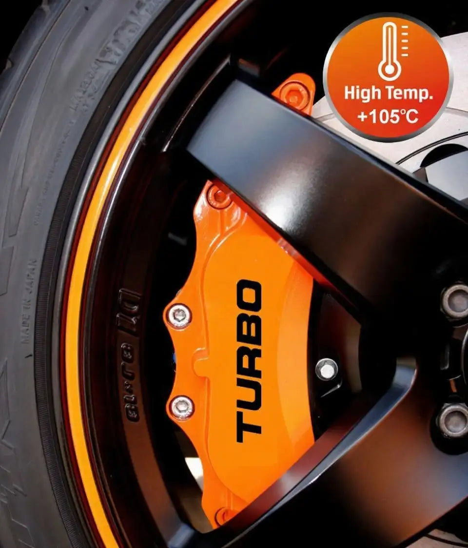 Turbo stabdžių suportų lipdukai, raudoni,  pritvirtinti ant suportų