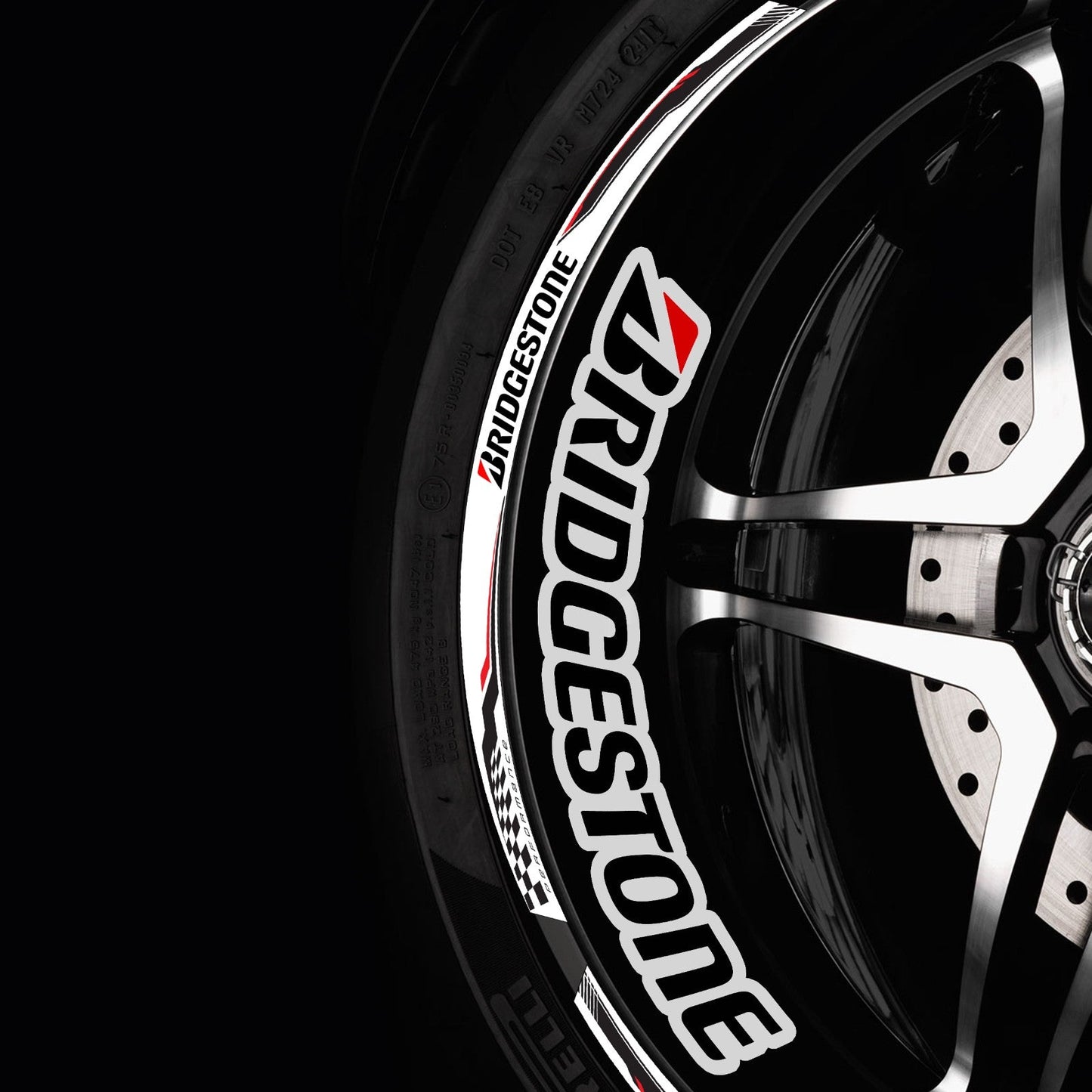 Universalūs BRIDGESTONE ratlankių lipdukai – sportiškas dizainas ir apsauga ratlankiams