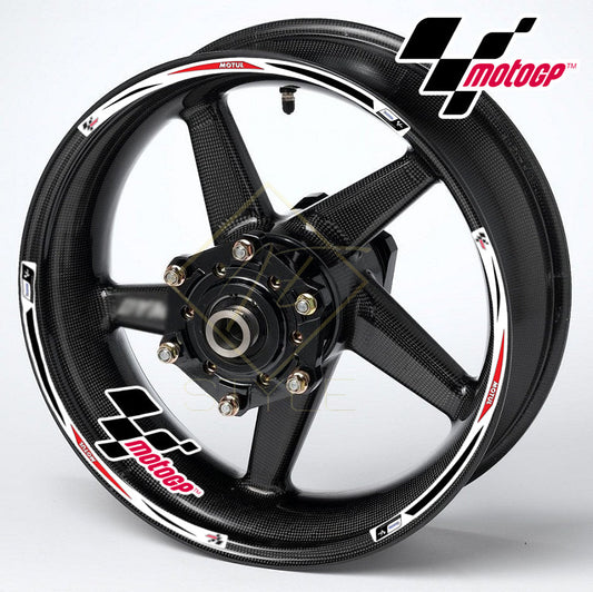 Universalūs R17 motociklo ratlankių lipdukai – 16 vnt. rinkinys juodiems ratlankiams