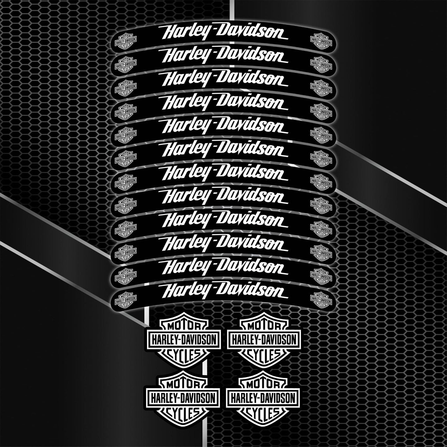 Harley-Davidson V-Rod Sportster su juodomis ratlankių juostelėmis