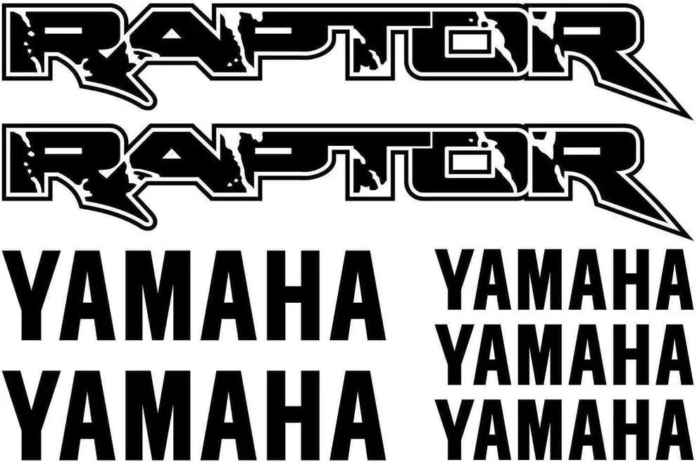Yamaha Raptor lipdukai juodos spalvos baltame fone