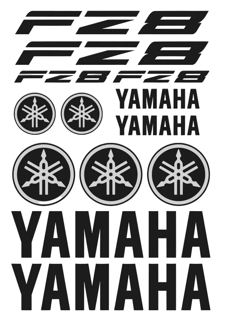 Yamaha FZ8 lipdukai pilkame fone