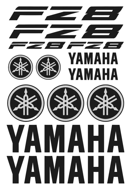 Yamaha FZ8 lipdukai pilkame fone